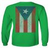 0062. Puerto Rico Flag Boricua Rican Nuyorican Men's Long Sleeve t Shirt (Irish Green X-Large) view 3