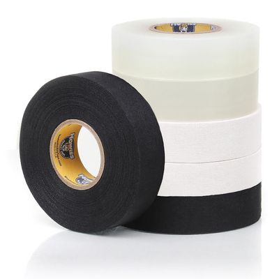 Howies Hockey Tape - 2 Black & 2 White Cloth Stick and 2 Clear Shin Pad Tape (6 Pack) - Durable, Pro-Grade Adhesive for Hockey, Lacrosse & Baseball