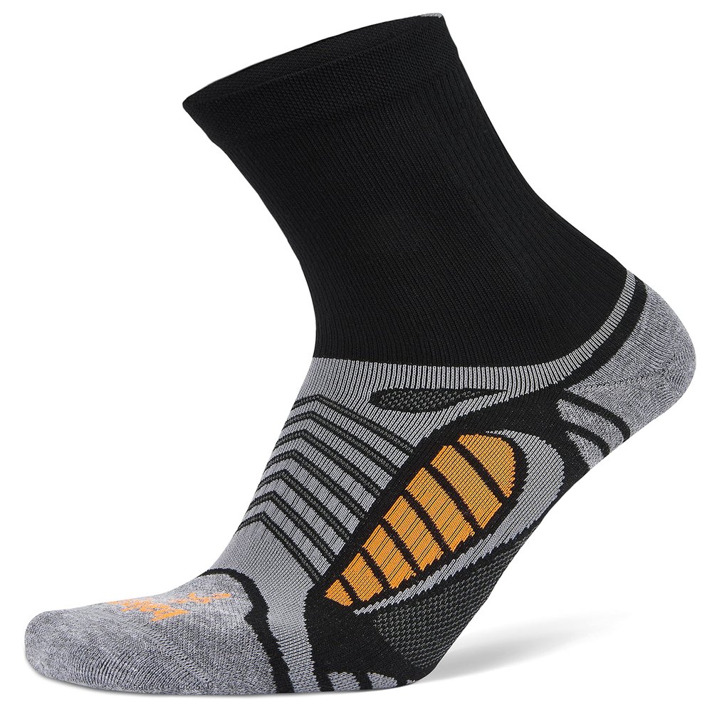 Balega Ultralight Lightweight Performance Crew Athletic Running Socks for Men and Women (1 Pair), Black/Grey Heather, Small
