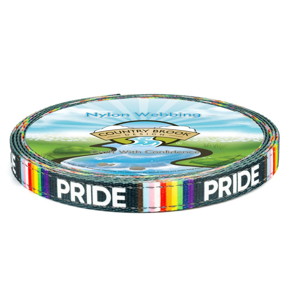 Country Brook Design - 5/8 Inch Pride Reflective Polyester Webbing, 20 Yards
