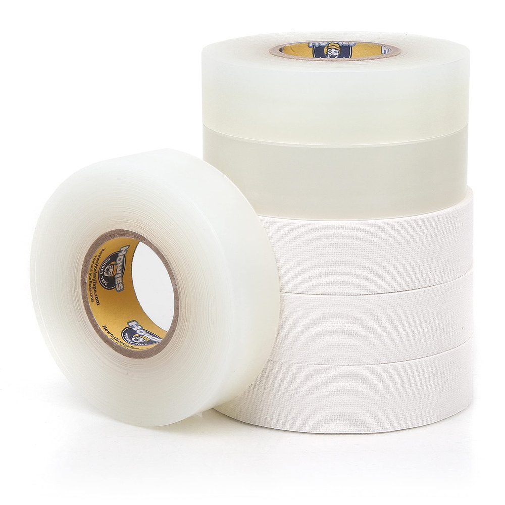 Howies Hockey Tape - 3 White Cloth Stick and 3 Clear Shin Pad Tape (6 Pack) - Durable, Pro-Grade Adhesive for Hockey, Lacrosse & Baseball