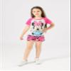Disney Minnie Mouse Girls T-Shirt and Short Set for Infant, Toddler and Little Kids  Pink/Grey view 2
