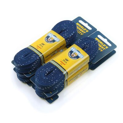 Howies Hockey Skate Laces - 4 Pack - Colored Wax (Choose Your Color) for Youth, Junior and Senior Skates. Premium Quality Used by Athletes of All Ages; Minor, Pro. Crafts (Royal Blue, 120.0")