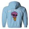 0258. Cool Graphic Candy Ice Cream Skull Summer Till Death Society streetwaer Sweatshirt Pullover Hoodie (Light Blue X-Large) view 3
