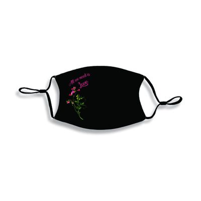 All We Need Is Love Black And White One Size Fabric Fashion Face Covering Mask