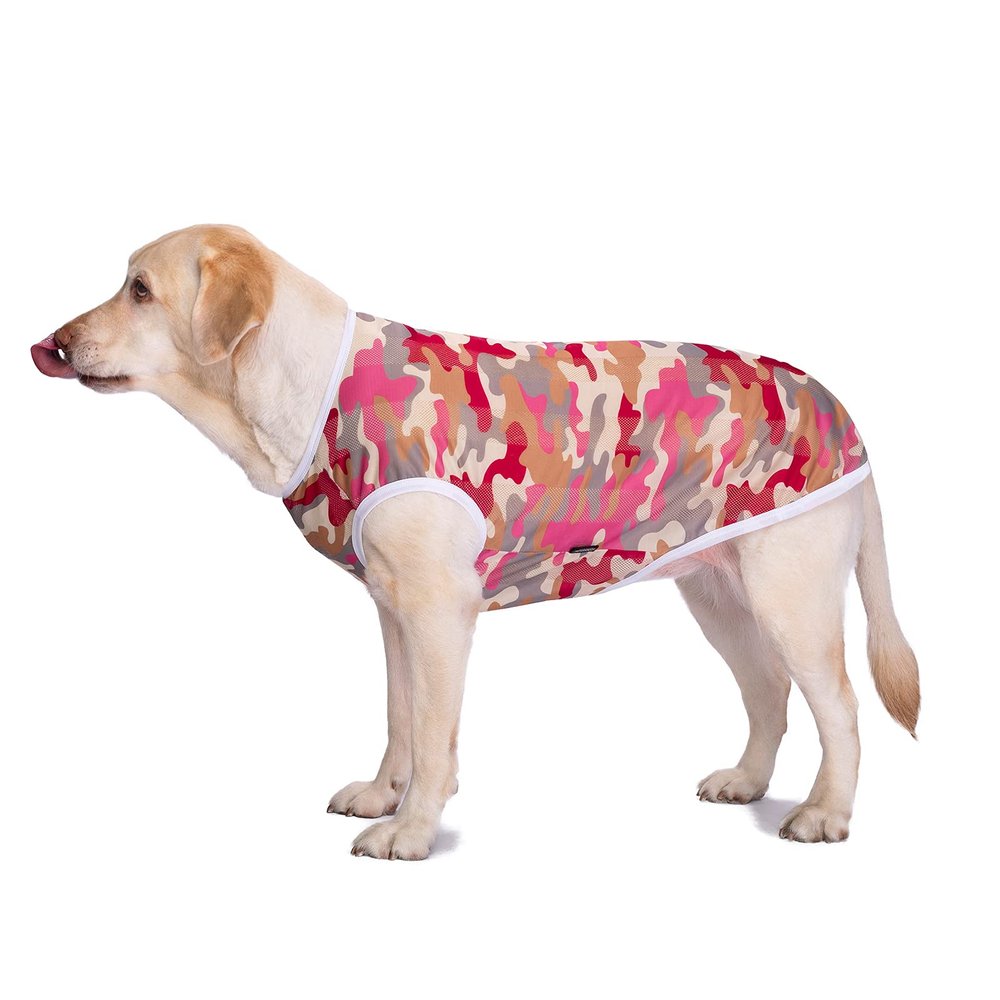 Pet Clothes, Large Dog Shirt Camouflage T Shirt Breathable Dog Sunscreen Clothes Outfits Vest Apparel for Medium Large Dogs (36/6XL:Red Camouflage)