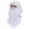 BERON Mens White Wigs Long Curly Hair With Mustache Heat Resistant Synthetic Halloween Cosplay Costume Party Daily Wigs view 3