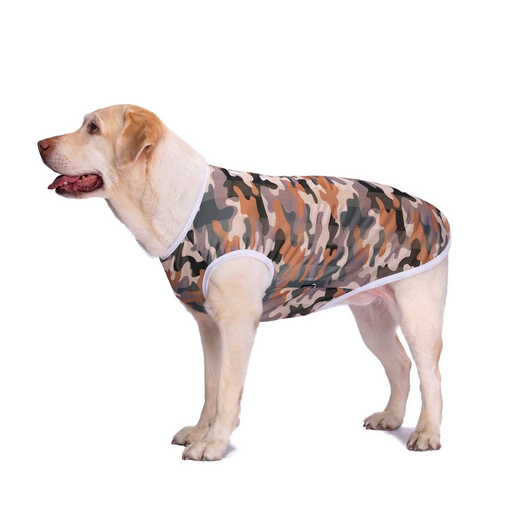 Pet Clothes, Large Dog Shirt Camouflage T Shirt Breathable Dog Sunscreen Clothes Outfits Vest Apparel for Medium Large Dogs (32/4XL:Green Camouflage)