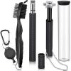 Skylety 3 Pieces Golf Club Groove Sharpener Retractable Brush and 6-Head Groove Sharpener Re-Grooving Tool and Cleaner for All Golf Irons Pitching, Sand, Lob, Approach Wedges, Utility Clubs(Black) view 1