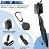 Skylety 3 Pieces Golf Club Groove Sharpener Retractable Brush and 6-Head Groove Sharpener Re-Grooving Tool and Cleaner for All Golf Irons Pitching, Sand, Lob, Approach Wedges, Utility Clubs(Black) view 3
