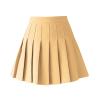 TONCHENGSD Women's High Waist Pleated Mini Skirt Skater Tennis Skirt (Khaki, S) view 1