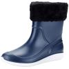 ANUFER Men's Mid-Calf Snow Rain Boots Outdoor Waterproof Gardening Farm Boots with Removable Fluff Lining Blue 2 SN01622 US7 view 3