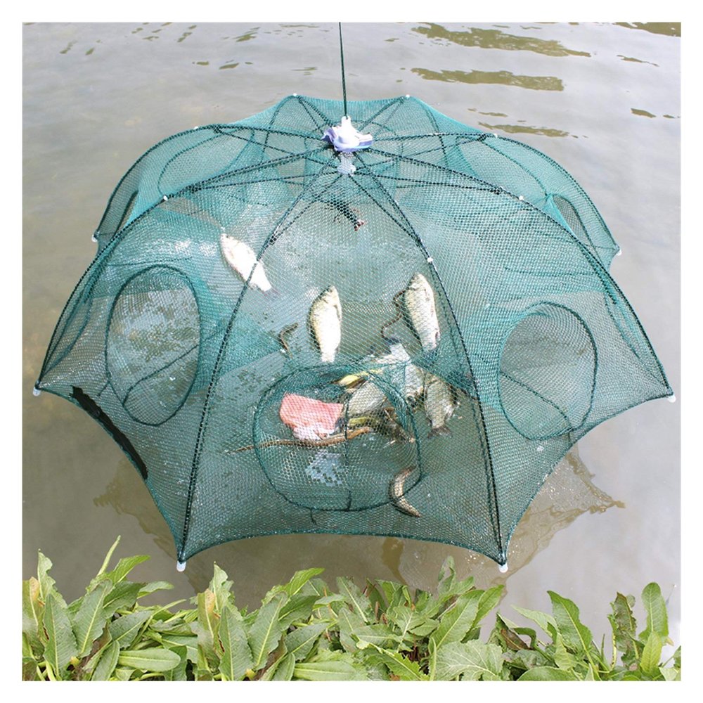 Bclla Zkenyao-net Fishing Folded Portable 20 Holes Fishing Net, Casting Crayfish Catcher Shrimp Minnow Crab Baits Trap Cages Mesh, (Color : 4 Imports)