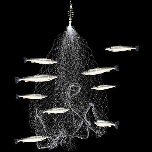 Bclla Zkenyao-net Fishing Multi Size Fishing Net, Trap Mesh, Luminous Netting, Fishnet Tackle Design Copper Spring Shoal Cast Nets, (Color : 5 Size)