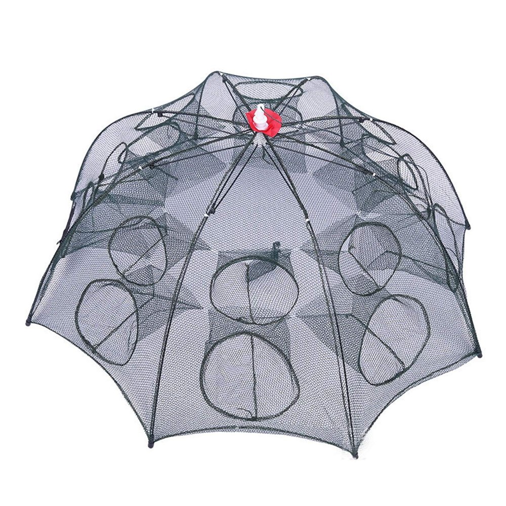 Bclla Zkenyao-net Fishing 4-16 Holes Automatic Umbrella Fishing Net, Shrimp Cage Nylon Foldable Crab Fish Trap Cast Net, Folding Fishing Mesh, (Color : 10 Sides 10 Holes)