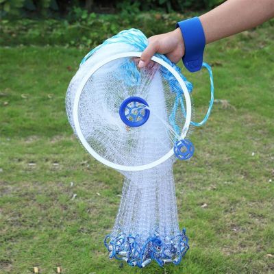 Bclla Zkenyao-net Fishing 2.4/3.6/4.8M High Strengthen Nylon Monofilament Small Mesh Cast, Hand Throw Fishing Net, Catch Fishing Network, (Color : 2.4M)