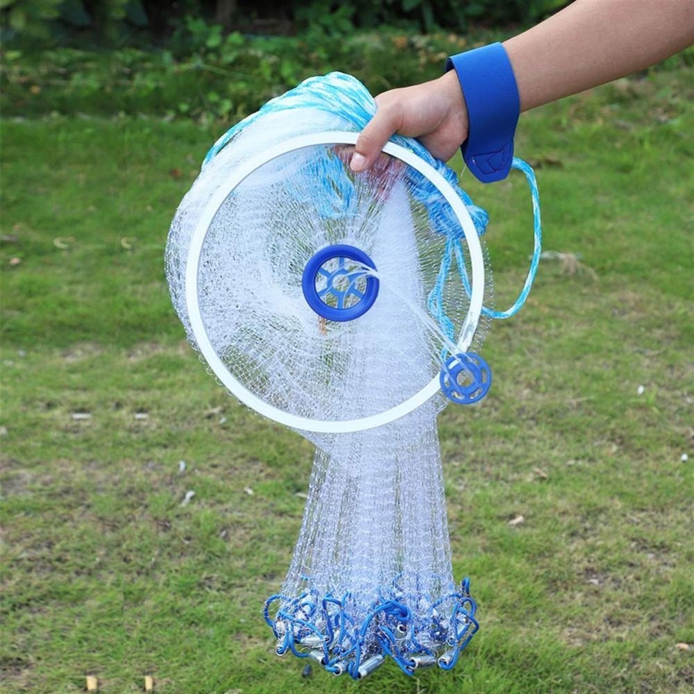 Bclla Zkenyao-net Fishing 2.4/3.6/4.8M High Strengthen Nylon Monofilament Small Mesh Cast, Hand Throw Fishing Net, Catch Fishing Network, (Color : 2.4M)