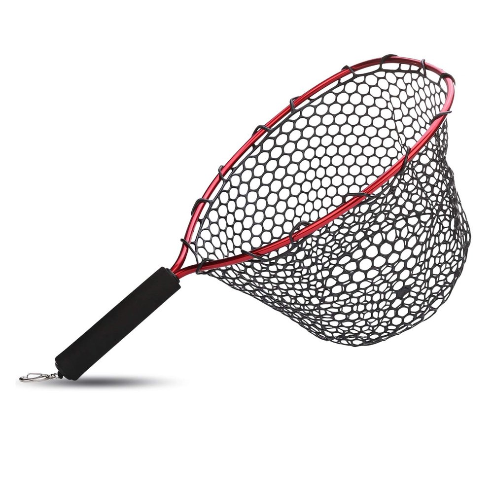 Bclla Zkenyao-net Fishing 54x30x24cm Handle Fly Fishing Nets, Foldable Fly Fishing Brail Blue Soft Rubber Landing Net, (Color : Red)