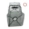 Bclla Zkenyao-net Fishing Foldable Crab Fish Shrimp Mesh Traps Fishing Net, Shrimp Minnow Fishing Bait Cast Dip Net Cage, (Color : Black) view 2