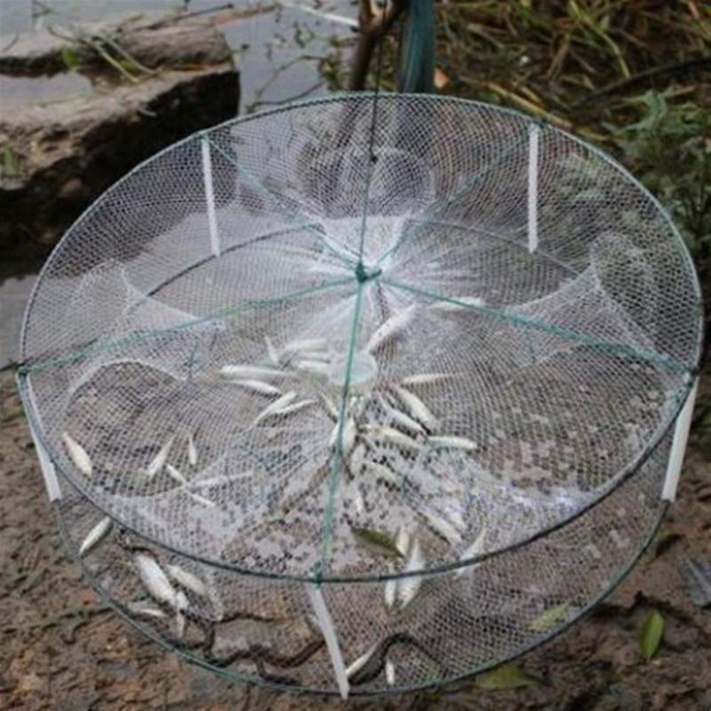 Bclla Zkenyao-net Fishing Folded Portable 4 Hole Automatic Shrimp Trap Fishing Net, 33 * 12cm Fish Shrimp Minnow Crab Baits Cast Mesh