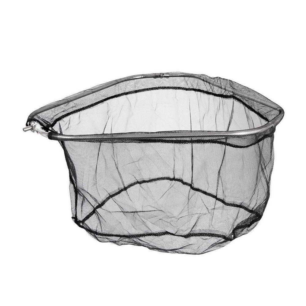 Bclla Zkenyao-net Fishing Stainless Steel Triangle Frame Head Foldable Soft Mesh Fishing Landing Net,Folding Fishing Brail Net, (Color : Black)
