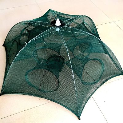 Bclla Zkenyao-net Fishing 4-20 Holes Automatic Fishing Net, Nylon Foldable Crab Fish Trap Cast Net, Folding Fishing Network, (Color : 8 Sides 16 Holes)