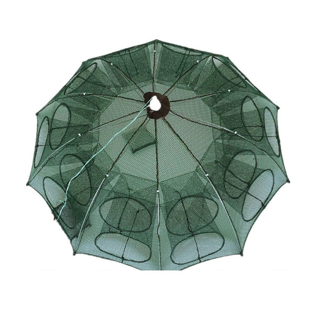 Bclla Zkenyao-net Fishing 4-20 Holes Automatic Fishing Net, Nylon Foldable Catch Fish Trap for Fishes Shrimp Minnows, Crab Cast Mesh, (Color : 10 Sides 20 Holes)
