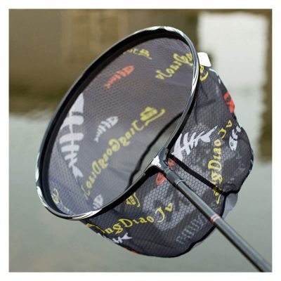 Bclla Zkenyao-net Fishing Fishing Folding Net, Titanium Alloy Brail Head Round Small Mesh, Fishing Hand Landing Net, (Color : 30cm)