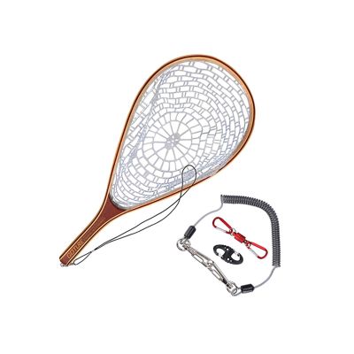 Bclla Zkenyao-net Fishing Fly Fishing Trout Landing Net Set, Monofilament Nylon Fishing Network with Lanyard Rope and Magnetic Buckle, (Color : Red)