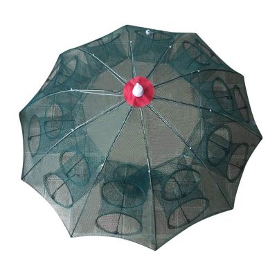 Bclla Zkenyao-net Fishing 4-20 Holes Automatic Fishing Net, Nylon Foldable Crab Fish Shrimp Trap Cast, Crayfish Shrimp Catcher Tank Trap Cages, (Color : 20holes95cm)