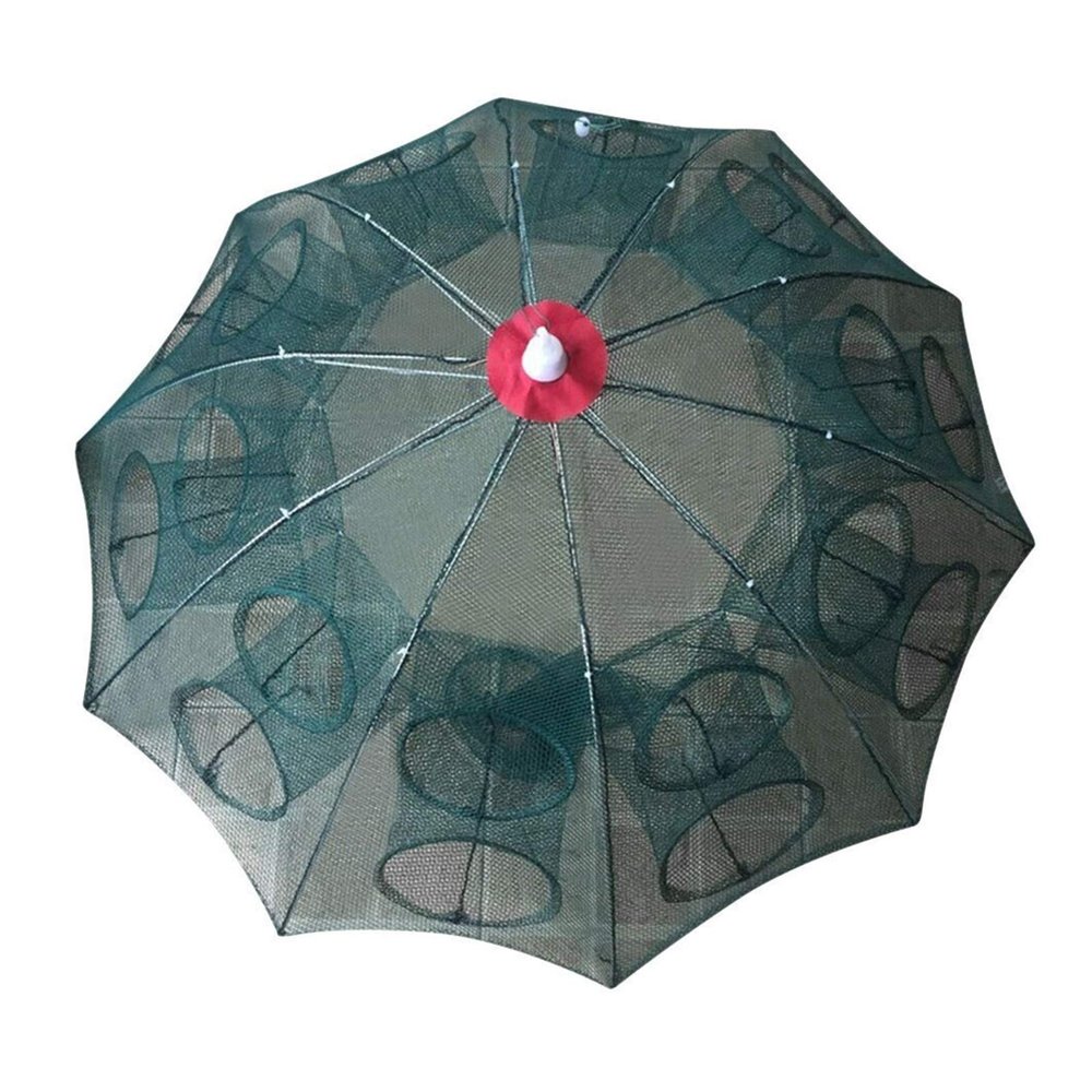 Bclla Zkenyao-net Fishing 4-20 Holes Automatic Fishing Net, Nylon Foldable Crab Fish Shrimp Trap Cast, Crayfish Shrimp Catcher Tank Trap Cages, (Color : 20holes95cm)