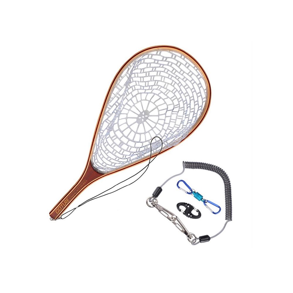 Bclla Zkenyao-net Fishing Fly Fishing Trout Landing Net Set, Monofilament Nylon Fishing Network with Lanyard Rope and Magnetic Buckle, (Color : Blue)