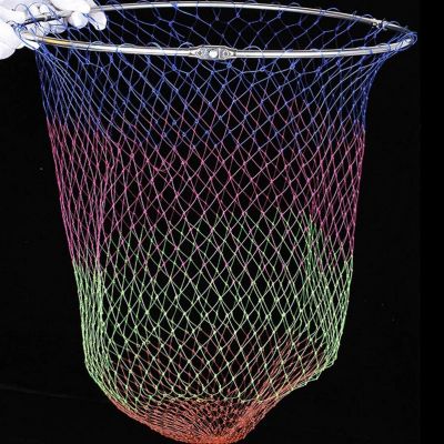 Bclla Zkenyao-net Fishing 3 Sizes Nylon Collapsible Fishing Tools Rhombus Mesh Hole Depth Folding Nylon Landing Dip Net, (Color : 40 CM)