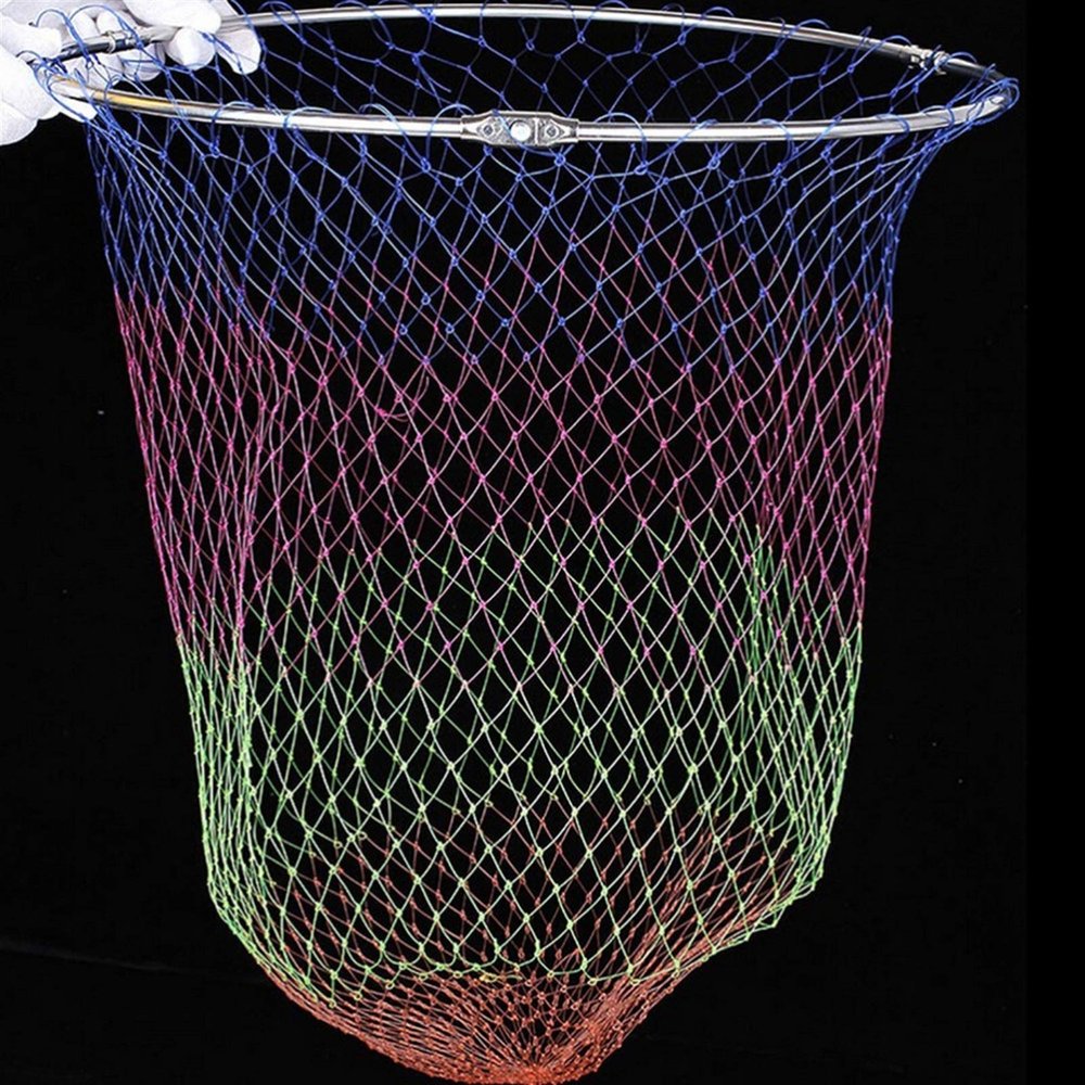 Bclla Zkenyao-net Fishing 3 Sizes Nylon Collapsible Fishing Tools Rhombus Mesh Hole Depth Folding Nylon Landing Dip Net, (Color : 40 CM)