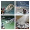 Bclla Zkenyao-net Fishing 8Ft 2.4M Fishing Net, Bait Throw Hand Cast 3/4 Inch Strong Nylon Mesh + Sinker, (Color : White) view 2