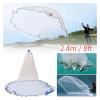 Bclla Zkenyao-net Fishing 8Ft 2.4M Fishing Net, Bait Throw Hand Cast 3/4 Inch Strong Nylon Mesh + Sinker, (Color : White) view 3
