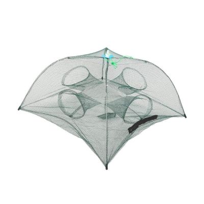 Bclla Zkenyao-net Fishing 4-20 Holes Automatic Fishing Net, Nylon Foldable Catch Fish Trap for Fishes Shrimp Minnows Crab Cast Mesh, (Color : Type B 4 Holes 01)
