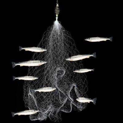 Bclla Zkenyao-net Fishing Trap Mesh, Luminous Netting, Fishnet Tackle Copper Spring Shoal Cast Nets, Multi Size Fishing Net, (Color : 8 Size)