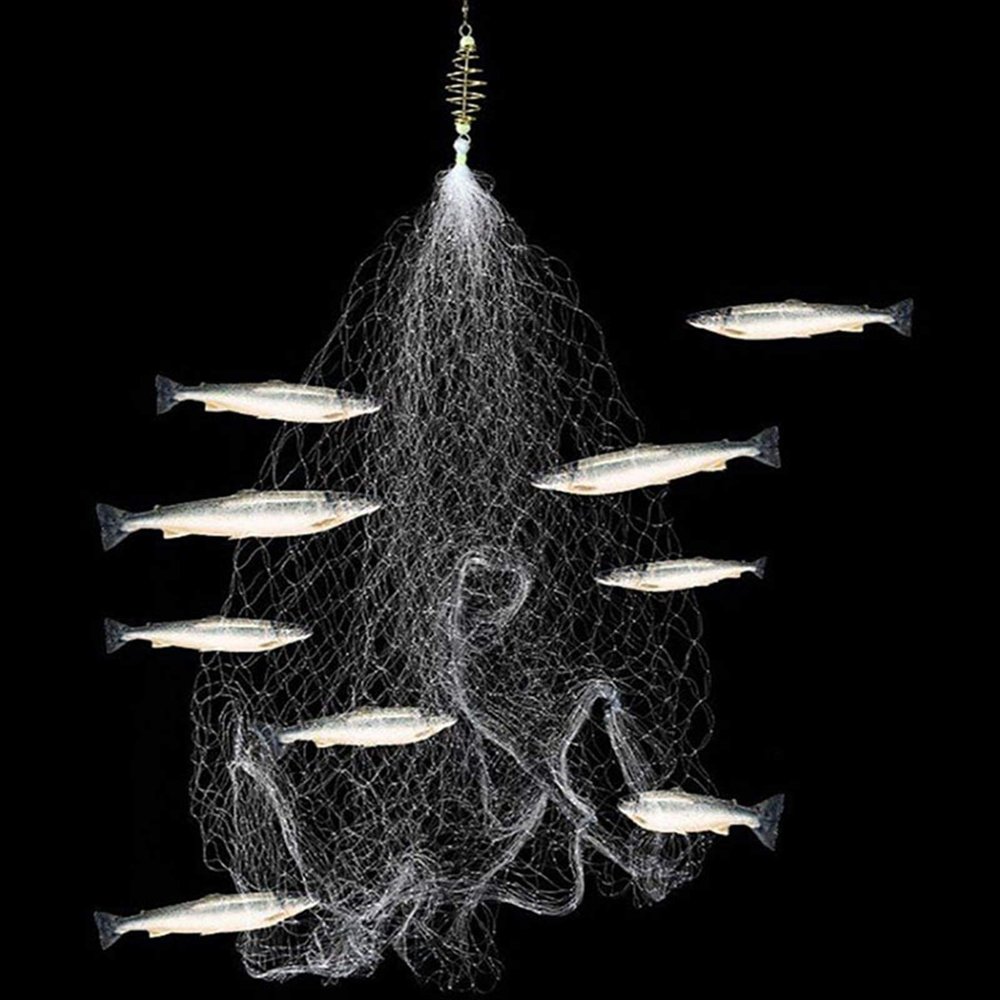 Bclla Zkenyao-net Fishing Trap Mesh, Luminous Netting, Fishnet Tackle Copper Spring Shoal Cast Nets, Multi Size Fishing Net, (Color : 8 Size)