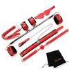 EXREIZST Expandable Spreader Bar with Bag and Premium Soft Pad Leather Straps System Set Adjustable Home Yoga Bar Set, Silver and Red view 1