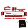 EXREIZST Expandable Spreader Bar with Bag and Premium Soft Pad Leather Straps System Set Adjustable Home Yoga Bar Set, Red view 2