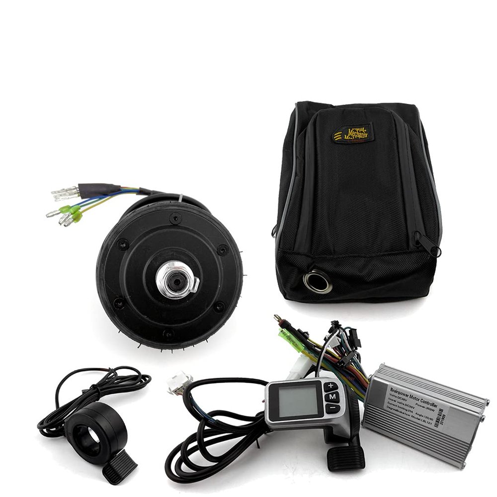 4 Inch Kickscooter Kit with 200W Motor Wheel Solid Tire Screen Thumb Accelerator Brake System Bag (36V 200W kit)