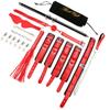 EXREIZST Expandable Spreader Bar Set and Premium Soft Pad Leather Straps System Set Adjustable Training Tools Sports Set with Storage Bag, Black and Red view 1