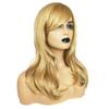 Andongnywell Golden Lace Front Ladies Heat Resistant Synthetic Hair Wig for Women Wig with Side Bangs (Golden,One Size,) view 3