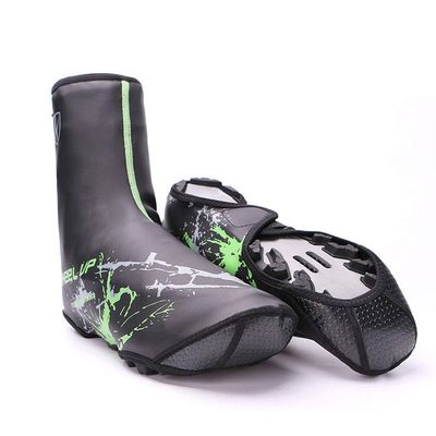 SXFJF Unisex's Road Cycling Overshoes, Neoprene Reflective Waterproof Windproof Bike Overshoes Cold Protection Thermal, for Road Biking,Green,L