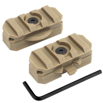JFFCESTORE Tactical Airsoft Helmet ARC Rails Adapter 360  Rotation Fit 19mm Fast Helmet Tan