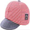 Citihomy Baby Baseball Cap Striped Boy Beanies Snapback Peaked Sun Protection Headwear Bucket Hat Red, Small view 1