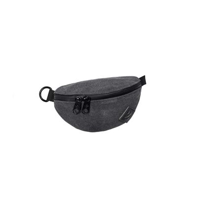 Revelry Amigo Waist Pack Hip Bag Small Exterior Trim, Brass Hardware for Men & Women Hip Bum Bag with WaterProof Zip Lock for Outdoors Workout Traveling Casual Running Hiking Cycling - Smoke