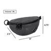 Revelry Amigo Waist Pack Hip Bag Small Exterior Trim, Brass Hardware for Men & Women Hip Bum Bag with WaterProof Zip Lock for Outdoors Workout Traveling Casual Running Hiking Cycling - Smoke view 4