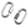 DINGGUANGH 10Pcs Multifunctional 304 Stainless Steel Carabiner Oval Screwlock Quick Link Lock Ring Hook M5 view 3